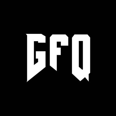 Teknoloji şirketi için GFQ harf logosu tasarımı. GFQ logo tasarımı siyah ve beyaz renk kombinasyonu. GFQ logosu, GFQ vektörü, GFQ tasarımı, GFQ simgesi, GFQ alfabesi. GFQ tipografi logosu tasarımı.