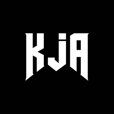 Teknoloji şirketi için KJA mektup logosu tasarımı. KJA logo tasarımı siyah ve beyaz renk kombinasyonu. KJA logosu, KJA vektörü, KJA tasarımı, KJA simgesi, KJA alfabesi. KJA tipografi logosu tasarımı.