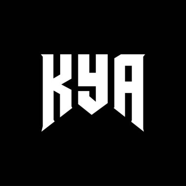 KYA letter logo design for technology company. KYA logo design black and white color combination. KYA logo, KYA vector, KYA design, KYA icon, KYA alphabet. KYA typography logo design. clipart