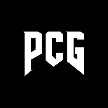 Teknoloji şirketi için PCG harf logosu tasarımı. PCG logo tasarımı siyah ve beyaz renk kombinasyonu. PCG logosu, PCG vektörü, PCG tasarımı, PCG simgesi, PCG alfabesi. PCG tipografi logo tasarımı.