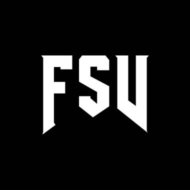 Teknoloji şirketi için FSV harf logosu tasarımı. FSV logo tasarımı siyah ve beyaz renk kombinasyonu. FSV logosu, FSV vektörü, FSV tasarımı, FSV simgesi, FSV alfabesi. FSV tipografi logosu tasarımı.