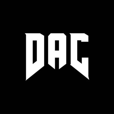 Teknoloji şirketi için DAC harf logosu tasarımı. DAC logo tasarımı siyah ve beyaz renk kombinasyonu. DAC logosu, DAC vektörü, DAC tasarımı, DAC simgesi, DAC alfabesi. DAC tipografi logosu tasarımı.