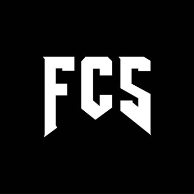 Teknoloji şirketi için FCS harf logosu tasarımı. FCS logo tasarımı siyah ve beyaz renk kombinasyonu. FCS logosu, FCS vektörü, FCS dizaynı, FCS simgesi, FCS alfabesi. FCS tipografi logosu tasarımı.