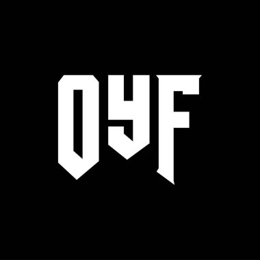 Teknoloji şirketi için OYF mektup logosu tasarımı. OYF logo tasarımı siyah ve beyaz renk kombinasyonu. OYF logosu, OYF vektörü, OYF tasarımı, OYF simgesi, OYF alfabesi. OYF tipografi logosu tasarımı.