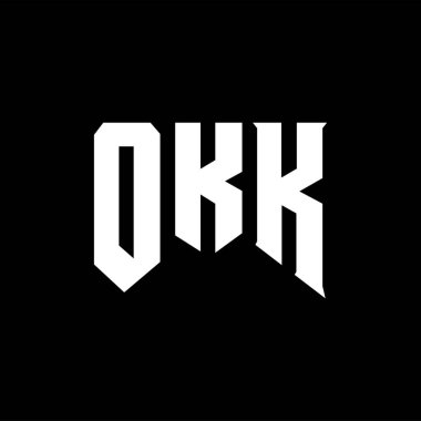 Teknoloji şirketi için OKK mektup logosu tasarımı. OKK logo tasarımı siyah ve beyaz renk kombinasyonu. OKK logosu, OKK vektörü, OKK tasarımı, OKK simgesi, OKK alfabesi. OKK tipografi logosu tasarımı.