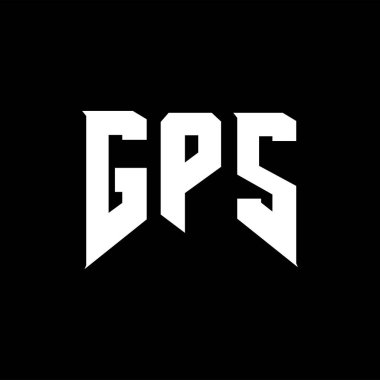 Teknoloji şirketi için GPS mektup logosu tasarımı. GPS logo tasarımı siyah ve beyaz renk kombinasyonu. GPS logosu, GPS vektörü, GPS tasarımı, GPS simgesi, GPS alfabesi. GPS tipografi logosu tasarımı.