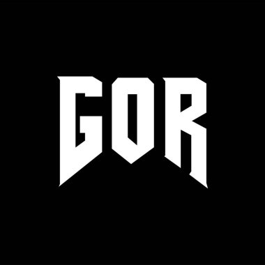 Teknoloji şirketi için GOR mektup logosu tasarımı. GOR logo tasarımı siyah ve beyaz renk kombinasyonu. GOR logosu, GOR vektörü, GOR tasarımı, GOR simgesi, GOR alfabesi. GOR tipografi logosu tasarımı.
