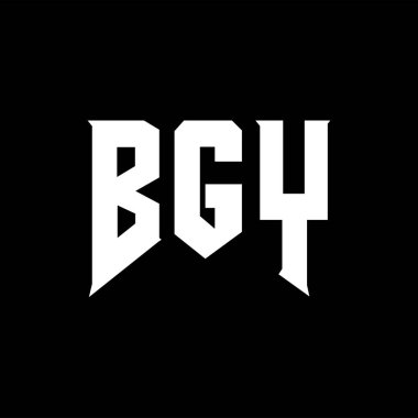 Teknoloji şirketi için BGY harf logosu tasarımı. BGY logo tasarımı siyah ve beyaz renk kombinasyonu. BGY logosu, BGY vektörü, BGY tasarımı, BGY simgesi, BGY alfabesi. BGY tipografi logosu tasarımı.