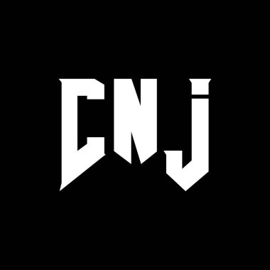 CNJ teknoloji şirketi için mektup logosu tasarımı. CNJ logo tasarımı siyah-beyaz renk kombinasyonu. CNJ logosu, CNJ vektörü, CNJ tasarımı, CNJ simgesi, CNJ alfabesi. CNJ tipografi logosu tasarımı.