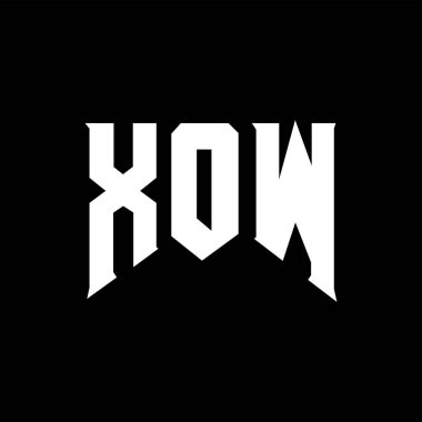 Teknoloji şirketi için XOW harf logosu tasarımı. XOW logo tasarımı siyah ve beyaz renk kombinasyonu. XOW logosu, XOW vektörü, XOW tasarımı, XOW simgesi, XOW alfabesi. XOW tipografi logosu tasarımı.