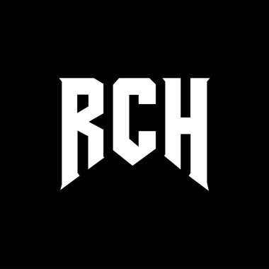 Teknoloji şirketi için RCH harf logosu tasarımı. RCH logo tasarımı siyah ve beyaz renk kombinasyonu. RCH logosu, RCH vektörü, RCH tasarımı, RCH simgesi, RCH alfabesi. RCH tipografi logosu tasarımı.