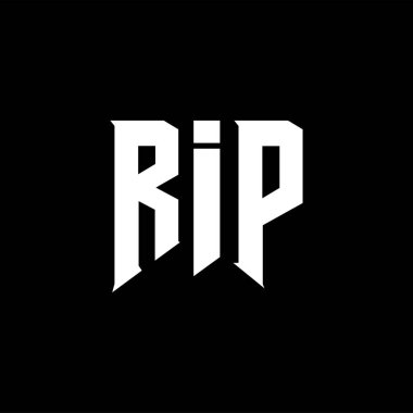 Teknoloji şirketi için RIP mektup logosu tasarımı. RIP logosu siyah ve beyaz renk kombinasyonu tasarladı. RIP logosu, RIP vektörü, RIP tasarımı, RIP simgesi, RIP alfabesi. RIP tipografi logosu tasarımı.