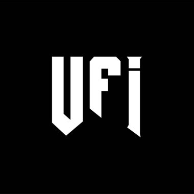 Teknoloji şirketi için UFI harf logosu tasarımı. UFI logosu siyah-beyaz renk kombinasyonu tasarladı. UFI logosu, UFI vektörü, UFI tasarımı, UFI simgesi, UFI alfabesi. UFI tipografi logosu tasarımı.