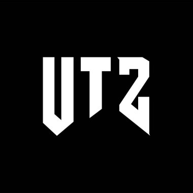 Teknoloji şirketi için UTZ harf logosu tasarımı. UTZ logo tasarımı siyah ve beyaz renk kombinasyonu. UTZ logosu, UTZ vektörü, UTZ tasarımı, UTZ simgesi, UTZ alfabesi. UTZ tipografi logosu tasarımı.