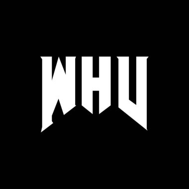 WHV 'nin teknoloji şirketi için logo tasarımı. WHV logo tasarımı siyah ve beyaz renk kombinasyonu. WHV logosu, WHV vektörü, WHV tasarımı, WHV simgesi, WHV alfabesi. WHV tipografi logosu tasarımı.