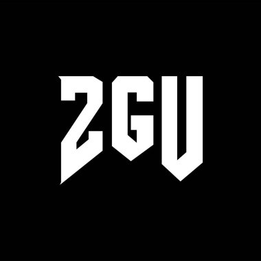 Teknoloji şirketi için ZGU harf logosu tasarımı. ZGU logo tasarımı siyah ve beyaz renk kombinasyonu. ZGU logosu, ZGU vektörü, ZGU dizaynı, ZGU simgesi, ZGU alfabesi. ZGU tipografi logosu tasarımı.