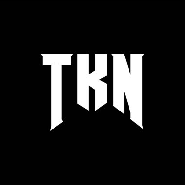Teknoloji şirketi için TKN harf logosu tasarımı. TKN logo tasarımı siyah ve beyaz renk kombinasyonu. TKN logosu, TKN vektörü, TKN tasarımı, TKN simgesi, TKN alfabesi. TKN tipografi logosu tasarımı.