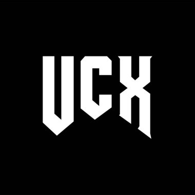 UCX 'in teknoloji şirketi için logo tasarımı. UCX logo tasarımı siyah ve beyaz renk kombinasyonu. UCX logosu, UCX vektörü, UCX tasarımı, UCX simgesi, UCX alfabesi. UCX tipografi logosu tasarımı.