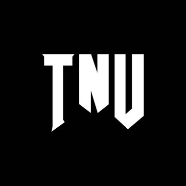 Teknoloji şirketi için TNU mektup logosu tasarımı. TNU logo tasarımı siyah ve beyaz renk kombinasyonu. TNU logosu, TNU vektörü, TNU dizaynı, TNU simgesi, TNU alfabesi. TNU tipografi logosu tasarımı.