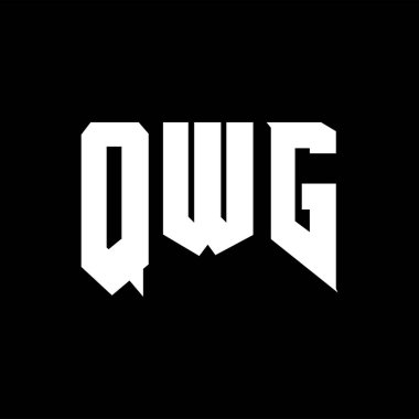Teknoloji şirketi için QWG harf logosu tasarımı. QWG logo tasarımı siyah ve beyaz renk kombinasyonu. QWG logosu, QWG vektörü, QWG tasarımı, QWG simgesi, QWG alfabesi. QWG tipografi logosu tasarımı.