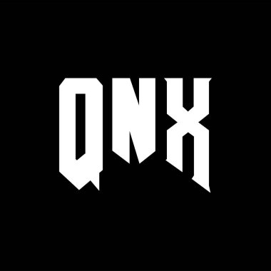 Teknoloji şirketi için QNX harf logosu tasarımı. QNX logo tasarımı siyah ve beyaz renk kombinasyonu. QNX logosu, QNX vektörü, QNX tasarımı, QNX simgesi, QNX alfabesi. QNX tipografi logosu tasarımı.