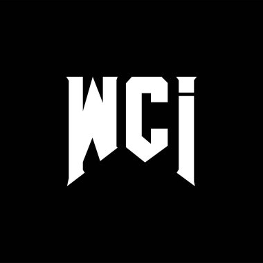 Teknoloji şirketi için WCI mektup logosu tasarımı. WCI logo tasarımı siyah ve beyaz renk kombinasyonu. WCI logosu, WCI vektörü, WCI tasarımı, WCI simgesi, WCI alfabesi. WCI tipografi logosu tasarımı.