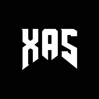 Teknoloji şirketi için XAS harf logosu tasarımı. XAS logo tasarımı siyah ve beyaz renk kombinasyonu. XAS logosu, XAS vektörü, XAS tasarımı, XAS simgesi, XAS alfabesi. XAS tipografi logosu tasarımı.