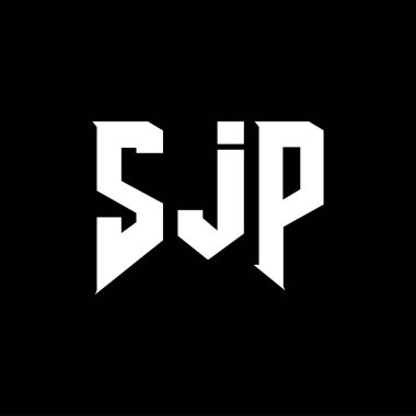 Teknoloji şirketi için SJP harf logosu tasarımı. SJP logo tasarımı siyah ve beyaz renk kombinasyonu. SJP logosu, SJP vektörü, SJP tasarımı, SJP simgesi, SJP alfabesi. SJP tipografi logosu tasarımı.