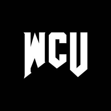 Teknoloji şirketi için WCU mektup logosu tasarımı. WCU logo tasarımı siyah-beyaz renk kombinasyonu. WCU logosu, WCU vektörü, WCU dizaynı, WCU simgesi, WCU alfabesi. WCU tipografi logosu tasarımı.