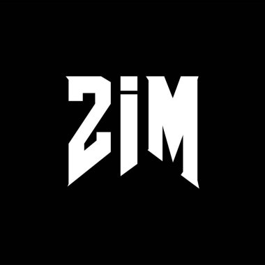 Teknoloji şirketi için ZIM mektup logosu tasarımı. ZIM logosu siyah-beyaz renk kombinasyonu tasarladı. ZIM logosu, ZIM vektörü, ZIM tasarımı, ZIM simgesi, ZIM alfabesi. ZIM tipografi logosu tasarımı.