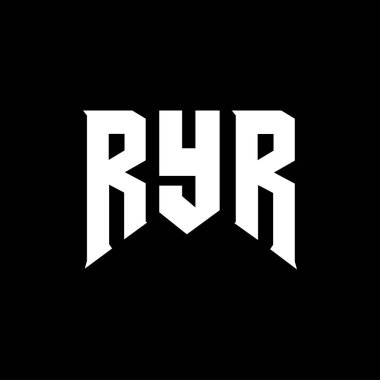 Teknoloji şirketi için RYR harf logosu tasarımı. RYR logo tasarımı siyah beyaz kombinasyon. RYR logosu, RYR vektörü, RYR tasarımı, RYR simgesi, RYR alfabesi. RYR tipografi logosu tasarımı.