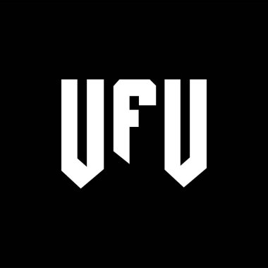 Teknoloji şirketi için UFU mektup logosu tasarımı. UFU logo tasarımı siyah-beyaz renk kombinasyonu. UFU logosu, UFU vektörü, UFU tasarımı, UFU simgesi, UFU alfabesi. UFU tipografi logosu tasarımı.
