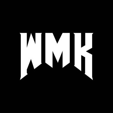 Teknoloji şirketi için WMK mektup logosu tasarımı. WMK logo tasarımı siyah ve beyaz renk kombinasyonu. WMK logosu, WMK vektörü, WMK tasarımı, WMK simgesi, WMK alfabesi. WMK tipografi logosu tasarımı.