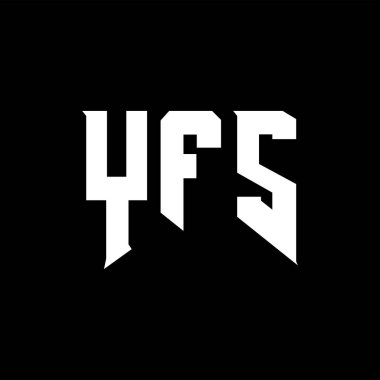 Teknoloji şirketi için YFS mektup logosu tasarımı. YFS logo tasarımı siyah ve beyaz renk kombinasyonu. YFS logosu, YFS vektörü, YFS dizaynı, YFS simgesi, YFS alfabesi. YFS tipografi logosu tasarımı.
