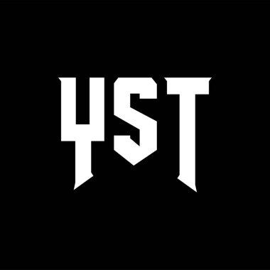 Teknoloji şirketi için YST mektup logosu tasarımı. YST logo tasarımı siyah ve beyaz renk kombinasyonu. YST logosu, YST vektörü, YST tasarımı, YST simgesi, YST alfabesi. YST tipografi logosu tasarımı.