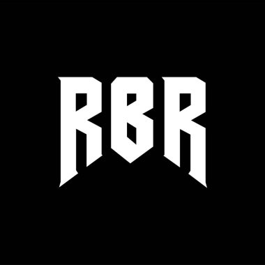 Teknoloji şirketi için RBR harf logosu tasarımı. RBR logo tasarımı siyah-beyaz renk kombinasyonu. RBR logosu, RBR vektörü, RBR tasarımı, RBR simgesi, RBR alfabesi. RBR tipografi logosu tasarımı.