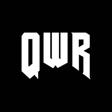 Teknoloji şirketi için QWR harf logosu tasarımı. QWR logo tasarımı siyah ve beyaz renk kombinasyonu. QWR logosu, QWR vektörü, QWR tasarımı, QWR simgesi, QWR alfabesi. QWR tipografi logosu tasarımı.