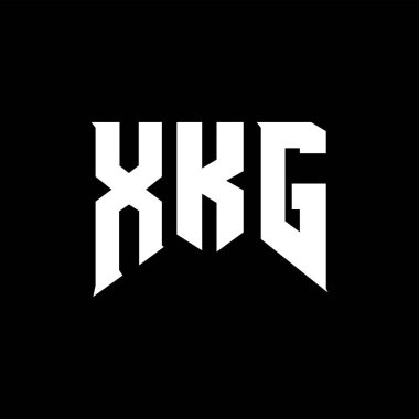 Teknoloji şirketi için XKG harf logosu tasarımı. XKG logo tasarımı siyah ve beyaz renk kombinasyonu. XKG logosu, XKG vektörü, XKG tasarımı, XKG simgesi, XKG alfabesi. XKG tipografi logo tasarımı.
