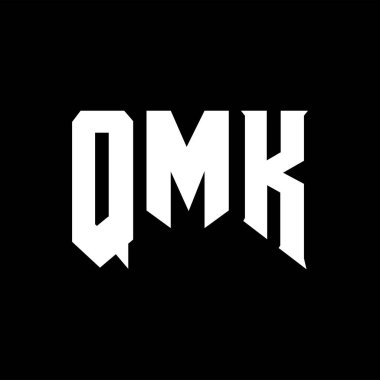 Teknoloji şirketi için QMK mektup logosu tasarımı. QMK logo tasarımı siyah ve beyaz renk kombinasyonu. QMK logosu, QMK vektörü, QMK tasarımı, QMK simgesi, QMK alfabesi. QMK tipografi logosu tasarımı.