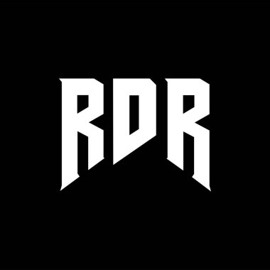 Teknoloji şirketi için RDR harf logosu tasarımı. RDR logo tasarımı siyah ve beyaz renk kombinasyonu. RDR logosu, RDR vektörü, RDR tasarımı, RDR simgesi, RDR alfabesi. RDR tipografi logosu tasarımı.