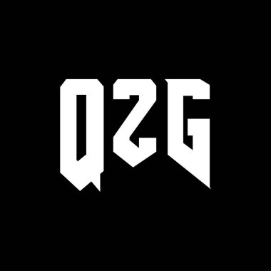 Teknoloji şirketi için QZG harf logosu tasarımı. QZG logo tasarımı siyah ve beyaz renk kombinasyonu. QZG logosu, QZG vektörü, QZG tasarımı, QZG simgesi, QZG alfabesi. QZG tipografi logosu tasarımı.