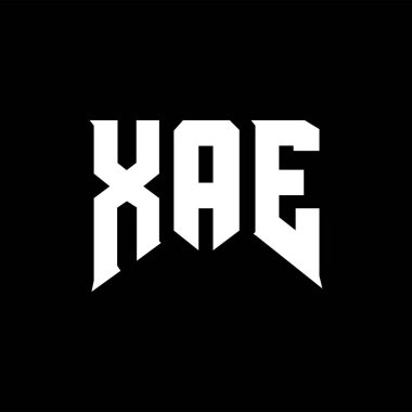 Teknoloji şirketi için XAE harf logosu tasarımı. XAE logo tasarımı siyah ve beyaz renk kombinasyonu. XAE logosu, XAE vektörü, XAE dizaynı, XAE simgesi, XAE alfabesi. XAE tipografi logosu tasarımı.