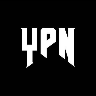 Teknoloji şirketi için YPN harf logosu tasarımı. YPN logo tasarımı siyah ve beyaz renk kombinasyonu. YPN logosu, YPN vektörü, YPN tasarımı, YPN simgesi, YPN alfabesi. YPN tipografi logosu tasarımı.