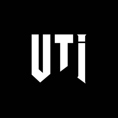Teknoloji şirketi için UTI harf logosu tasarımı. UTI logo tasarımı siyah ve beyaz renk kombinasyonu. UTI logosu, UTI vektörü, UTI tasarımı, UTI simgesi, UTI alfabesi. UTI tipografi logosu tasarımı.