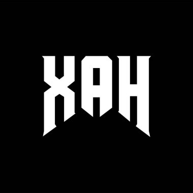Teknoloji şirketi için XAH mektup logosu tasarımı. XAH logo tasarımı siyah ve beyaz renk kombinasyonu. XAH logosu, XAH vektörü, XAH tasarımı, XAH simgesi, XAH alfabesi. XAH tipografi logosu tasarımı.