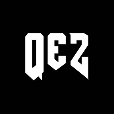 Teknoloji şirketi için QEZ harf logosu tasarımı. QEZ logo tasarımı siyah ve beyaz renk kombinasyonu. QEZ logosu, QEZ vektörü, QEZ tasarımı, QEZ simgesi, QEZ alfabesi. QEZ tipografi logosu tasarımı.