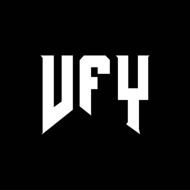 Teknoloji şirketi için VFY mektup logosu tasarımı. VFY logo tasarımı siyah ve beyaz renk kombinasyonu. VFY logosu, VFY vektörü, VFY tasarımı, VFY simgesi, VFY alfabesi. VFY tipografi logosu tasarımı.