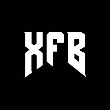Teknoloji şirketi için XFB harf logosu tasarımı. XFB logosu siyah ve beyaz renk kombinasyonu tasarladı. XFB logosu, XFB vektörü, XFB tasarımı, XFB simgesi, XFB alfabesi. XFB tipografi logosu tasarımı.