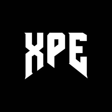 Teknoloji şirketi için XPE harf logosu tasarımı. XPE logosu siyah ve beyaz renk kombinasyonu tasarladı. XPE logosu, XPE vektörü, XPE tasarımı, XPE simgesi, XPE alfabesi. XPE tipografi logosu tasarımı.