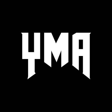 Teknoloji şirketi için YMA mektup logosu tasarımı. YMA logo tasarımı siyah ve beyaz renk kombinasyonu. YMA logosu, YMA vektörü, YMA tasarımı, YMA simgesi, YMA alfabesi. YMA tipografi logosu tasarımı.